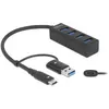 Bild von Delock 63828 (USB-C, 4 Ports), Dockingstation + USB Hub, Schwarz