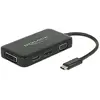 Bild von Delock USB-C zu (DP, DVI, HDMI, VGA, 15 cm), Data + Video Adapter, Schwarz
