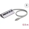 Bild von Delock 3 Port USB 5 Gbps Hub inklusive SD und Micro SD Card (USB-C, 3 Ports), Dockingstation + USB Hub, Grau