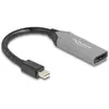 Bild von Delock 64331 DisplayPort Adapter Mini DP 1.4 Stecker auf HDMI Buchse (HDMI, 15 cm), Data + Video Adapter, Schwarz, Grau