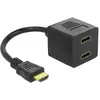 Bild von Delock HDMI zu 2x (HDMI, 15 cm), Data + Video Adapter, Schwarz