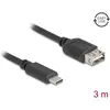Bild von Delock USB 2.0 Kabel USB Type-C Stecker zu EASY USB Typ-A Buchse 3 m (3 m, USB 2.0), USB Kabel