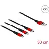 Bild von Delock 3in1 USB Kabel (0.30 m, USB 2.0, 5 W), USB Kabel