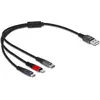 Bild von Delock USB A   USB Micro B/Lightning/USB C (0.30 m, USB 2.0), USB Kabel