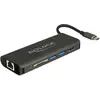 Bild von Delock Dockingstation USB-C HDMI 4K 30Hz (USB-C, 2 Ports), Dockingstation + USB Hub, Schwarz