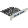 Bild von Delock PCI Express x1 Karte zu 4 x extern USB Typ-A Buchse SuperSpeed USB (USB 3.2 Gen 1), Kontrollerkarte