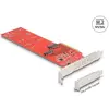 Bild von Delock PCI Express x8 Karte zu 2 x intern NVMe M.2 Key M 110 mm - Bifurcation - Low Profile Formfakt, Storage Controller