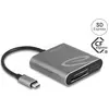Bild von Delock USB Type-C Card Reader (USB 3.1, USB 3.2 Gen 2, USB-C), Speicherkartenlesegerät, Grau