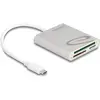 Bild von Delock Card Reader USB Type-C (USB-C), Speicherkartenlesegerät, Grau
