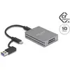 Bild von Delock USB Type-C Card Reader (USB 3.2 Gen 2, USB-C), Speicherkartenlesegerät, Grau