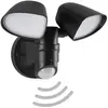 Bild von Telefunken, Gartenbeleuchtung, LED Sensor Auenstrahler IP44 2x10W 1000 lm 4000 K neutralwei H 160 mm schwarz (1000 lm, IP44)