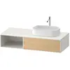 Bild von Duravit, Waschbeckenunterschrank, Zencha Konsolenwaschtischunterbau, 1300x550mm, 1 Auszug, 1 offenes Fach links, Ausschnitt re (130 x 41 x 135 cm)