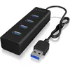Bild von Icy Box USB 3.0 Hub, Ultra-schnell, Kompakt, Plug & Play,IB-HUB1409-U3 (USB-A, 4 Ports), Dockingstation + USB Hub, Schwarz