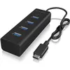Bild von Icy Box Ib-Hub1409-C3 (USB-C, 4 Ports), Dockingstation + USB Hub, Schwarz