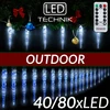 Bild von DEUBA Lichterkette Eiszapfen 40 LED inkl Fernbedienung 104m blau