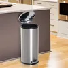 Bild von HOMCOM Treteimer mit Inneneimer Pedal-Mülleimer Klappdeckel Abfallsammler Edelstahl Silber 30L