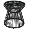 Bild von Outsunny Ratten Beistelltisch, Runder Kaffeetisch mit Hohltrommel-Design Metall
