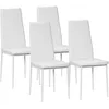 Bild von HOMCOM Esszimmerstuhl, 4er-Set Küchenstuhl, Gepolsterte Esszimmerstühle, Weiß