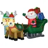 Bild von HOMCOM HOMCOM Aufblasbarer Weihnachtsmann mit Rentieren, LED-Licht 210cm Weihnachtsdeko