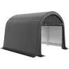 Bild von Outsunny Autogarage 3 x 3 m Gerätehaus mit UV-Schutz, zwei Rolltore, Stahl, PE, Grau