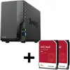 Bild von Synology DiskStation DS224+ 2 Einschübe + 2x WD Red (2 x 4 TB, WD Red), NAS, Schwarz