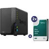 Bild von Synology DiskStation DS225+ 2 Einschübe NAS-Server Leergehäuse + 2x Plus 3.5"" SATA 6Gb... (2 x 12 TB), NAS, Schwarz