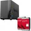 Bild von Synology DiskStation DS224+ 2 Einschübe NAS-Server Leergehäuse + 16 TB WD Red Plus SATA 3.5"" HDD (2 (2 x 8 TB, WD Red Plus), NAS, Schwarz