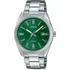 Bild von Casio, Armbanduhr, MTP-1302PD-3AVEF, Silber, Grün, (Analoguhr, 38.50 mm)