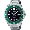 Bild von Casio, Armbanduhr, MDV-107D-3AVEF, Silber, Grün, Schwarz, (Analoguhr, Taucheruhr, 49.50 mm)