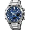 Bild von Casio, Armbanduhr, ECB-2300D-2AEF, Silber, Blau, (Analoguhr, Chronograph, Digitaluhr, 48 mm)