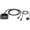 Bild von Aten US3312 2-Port USB-C 4K DisplayPort KVM Switch, KVM Switch, Schwarz