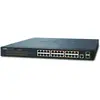 Bild von Planet 802.3at PoE Managed Switch 24-Port 10/100/1000T 2-Port 100/1000X SFP (24 Ports), Netzwerk Switch, Schwarz