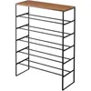 Bild von Yamazaki, Schuhschrank, 6-stöckiges Schuhregal mit Holzablage TOWER (66 x 25 x 87 cm)