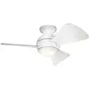Bild von Elstead Lighting Sola leiser Deckenventilator mit LED Licht Ø86cm + Fernbedienung Silber, Ventilator, Silber