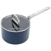 Bild von Joseph Joseph Space Stielkasserolle einklappbarer Griff mit Deckel D19cm, Pfanne + Kochtopf, Silber, Blau