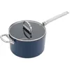 Bild von Joseph Joseph Space Stielkasserolle einklappbarer Griff mit Deckel D23cm, Pfanne + Kochtopf, Blau, Silber