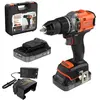 Bild von Black & Decker, Bohrmaschine + Akkuschrauber, Akku-Schlagbohrschrauber, 50Nm, 18V POWERCONNECT, 2x2,0Ah, Koffer (Schlagbohrschrauber)