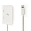 Bild von Nedis Ccgp37465wt02 Mini Displayport Kabel Dp 1.2 Mini Dp M-dvi-d 24+1 Pin W/hdmi Eingang/vga W 21.6 Gbps Vernickelt 0.2 M