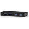 Bild von Nedis UHUBU3420BK Schnittstellen-Hub USB 3.2 Gen 1 (3.1 Gen 1) Micro-B Schwarz (Micro USB, 4 Ports), Dockingstation + USB Hub, Schwarz