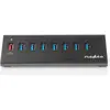 Bild von Nedis UHUBUP3810BK. Hostschnittstelle: USB 3.2 Gen 1 (3.1 Gen 1) Micro-B, Hub-Schnittstellen: USB 3.2 Gen (USB-B, 8 Ports), Dockingstation + USB Hub, Schwarz