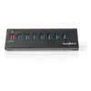 Bild von Nedis Uhubup3810bk Usb-hub Micro-b W-usb-a W 8-port Qc3.0/usb 3.2 Gen 1 Mit Stromversorgung 5gbps
