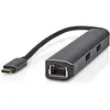 Bild von Nedis USB Multi-Port Adapter USB 3.2 Gen 1, USB-C  Male, HDMI  Female, RJ45 Female, 3x USB-A Female (USB-C, 5 Ports), Dockingstation + USB Hub, Grau, Schwarz