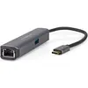 Bild von Nedis USB Multi-Port-Adapter USB 3.2 Gen1 4-in-1 - USB-C  Stecker, HDMI  Buchse, RJ45 Buchse, USB-A (USB-C, 4 Ports), Dockingstation + USB Hub, Grau
