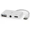 Bild von Nedis USB Multi-Port-Adapter USB 2.0 USB-C  Buchse USB-A Buchse / USB-C  Buchse / 3.5 mm Buchs (USB-C, 3 Ports), Dockingstation + USB Hub, Weiss