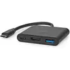 Bild von Nedis Multi-Port-Adapter (USB-C, 3 Ports), Dockingstation + USB Hub, Schwarz