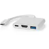 Bild von Nedis Ccgb64770wt01 3-in-1-multiport-usb-adapter Usb 3.2 Gen 1 Usb-c M-hdmi/usb-a W/usb-c W 5 Gbit/s Vernickelt 0.1 M
