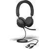 Bild von GN Netcom JABRA Evolve2 40 SE UC Stereo USB C/A (Kabelgebunden, USB-C, Microsoft Teams), Office Headset, Schwarz