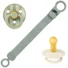 Bild von Bibs, Nuggi Zubehör, Colour Pacifier & Loop Clip Gift Set Latex Size 1 Sage