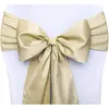 Bild von Partydeco Partyaccessoire Stuhlschleife Satin 15 x 275 cm, Weiss/Gold (10 Stk.)
