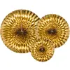 Bild von Partydeco Fächerdekorationen aus Gold (3 Stk.)